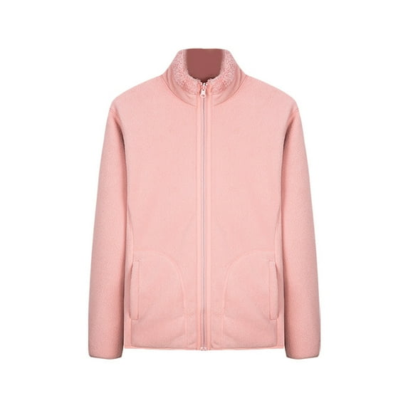 Baberdicy Cardigan Sweaters for Women Men and Women Can Wear Shake Fleece Coral Fleece Fleece Jacket Jacket Women Men Outdoor Warm Padded Thick Two Sides Wear Fleece Rushing Jacket Liner Pink