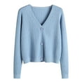 thumbnail image 1 of Baberdicy Cardigan Sweaters for Women, Women's Autumn And Winter Long Sleeve V Neck Soft Knit Solid Color Cardigan V Neck Cardigan Sweaters for Women One Size, 1 of 4