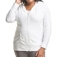 thumbnail image 1 of Baberdicy Cardigan Sweaters for Women Lightweight Women's Long Sleeved Large Size Hoodie Sports Top Solid Color Hoodie Plus Size Tops White, 1 of 2