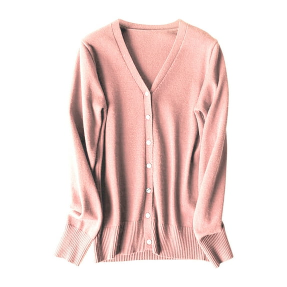 Baberdicy Cardigan Sweaters for Women, Women's Classic Button Down Long Sleeve V Neck Soft Knit Sweater V Neck Cardigan Sweaters for Women S