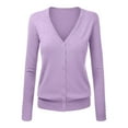 thumbnail image 1 of Baberdicy Cardigan for Women Women's V Neck Cardigan Sweater Plus Jacket Solid Color Knitted Sweater Cardigan Sweaters for Women Purple M, 1 of 4