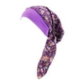 thumbnail image 1 of Baberdicy Chemo Turban - Elastic Head Wrap - Cancer Headwear - Soft Comfort Fit - Multiple Styles Available - Women Cancer Head Scarf Hat Cap Hair Scarf Turban Head Wrap Purple,One Size, 1 of 2
