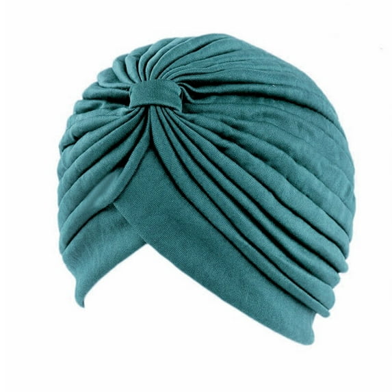 Baberdicy on Clearance under $5 1 Stretch Turbans Pleated Headwraps Assorted Colors Head Hair Covers Solid Head Coverings for Women Girls Sleeping Head Accessories Light Blue One Size