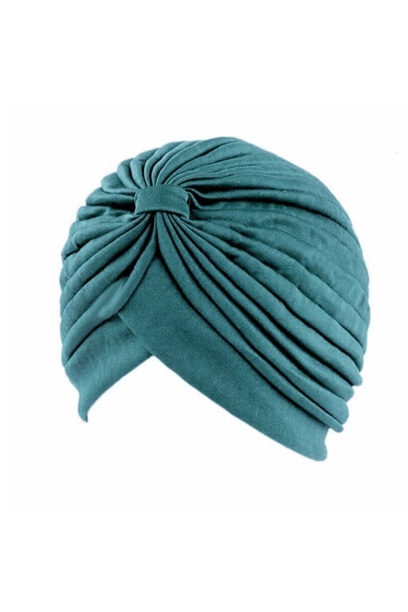 on Clearance under $5 1 Stretch Turbans Pleated Headwraps Assorted Colors Head Hair Covers Solid Head Coverings for Women Girls Sleeping Head Accessories Light Blue One Size