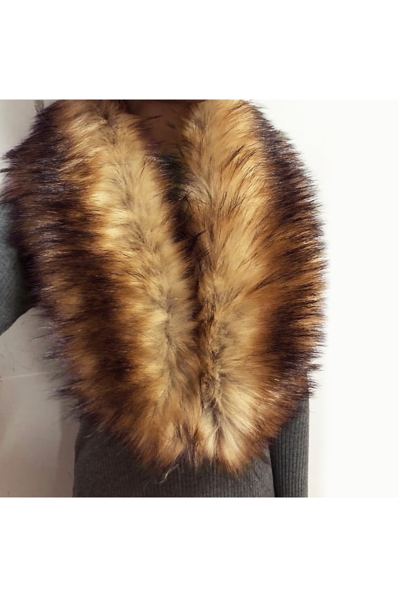 Coat Trim Collar, C Women's Faux Plush Collar Scarf Wrap Cold Winter Warmer Women's Neck Warmer Scarf Wrap Neck Clothing One Size