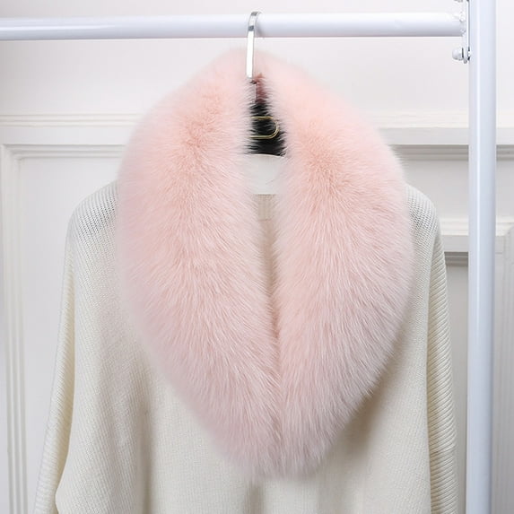 Baberdicy Colorful Faux Fur Scarf, Scarf Women's Faux Plush Collar Scarf Wrap Cold Winter Warmer Women's Neck Warmer Scarf Wrap, Pink, One Size