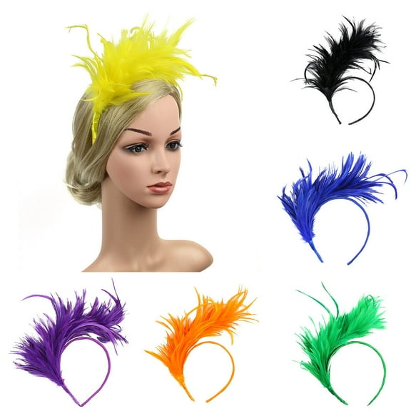 Baberdicy Colorful Feather Headband, Flapper Party Hair Accessory for Women,Mint Fits All – Gift Ready
