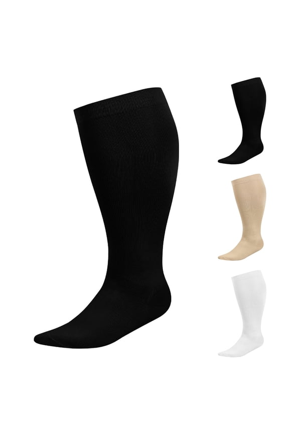 Compression Socks for Sports & Gym, Graduated Support Running Calf Sleeves, Muscle Recovery Socks for Athletic Workout Marathon,Charcoal 4Xl