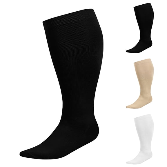 Baberdicy Compression Socks for Sports & Gym, Graduated Support Running Calf Sleeves, Muscle Recovery Socks for Athletic Workout Marathon,Beige Xxl