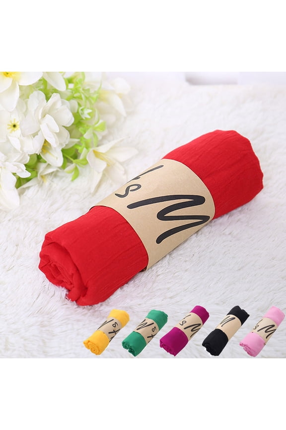 Cotton Blend Oversized Scarf, Solid Color Winter Wrap Beach Towel Blanket, Multipurpose Red M