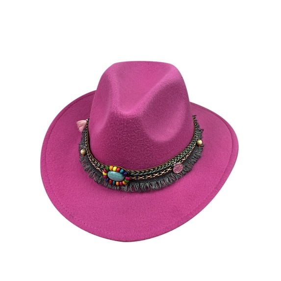 Baberdicy Cowboy Hat Fashionable Fedora Fedoras Men Wide for Women Dress Hat Women's And Hats Baseball Cap Casual Hat Cowboy Hats for Women Men One Size