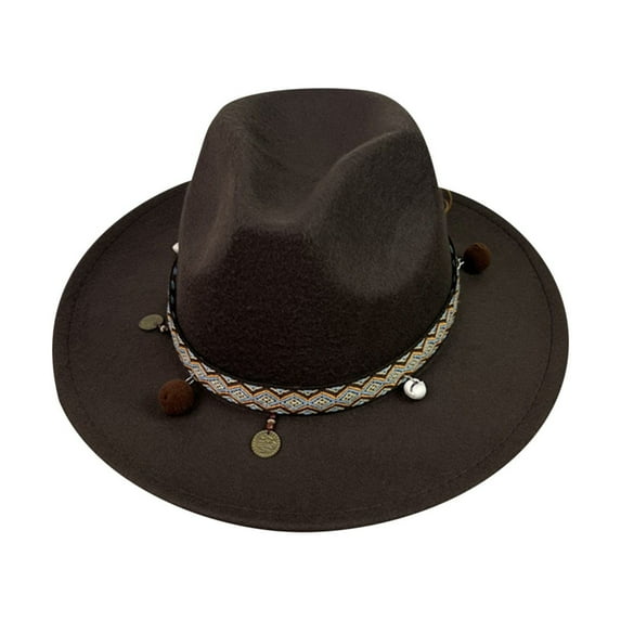 Baberdicy Cowboy Hat Fashionable Fedora Fedoras Men Wide for Women Dress Hat Women's And Hats Baseball Cap Hats Cowboy Hats for Women Men One Size