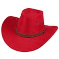 thumbnail image 1 of Baberdicy Cowboy Hat Men Women Cowboy Hat Western Cap Wide Sunhat Winter Cowgirl Hat Red, 1 of 2