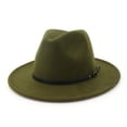 thumbnail image 1 of Baberdicy Cowboy Hat Women's Wool Felt Outback Hat Panama Hat Wide Brim Women Belt Buckle Fedora Hat Cowboy Hats for Women Men One Size, 1 of 2