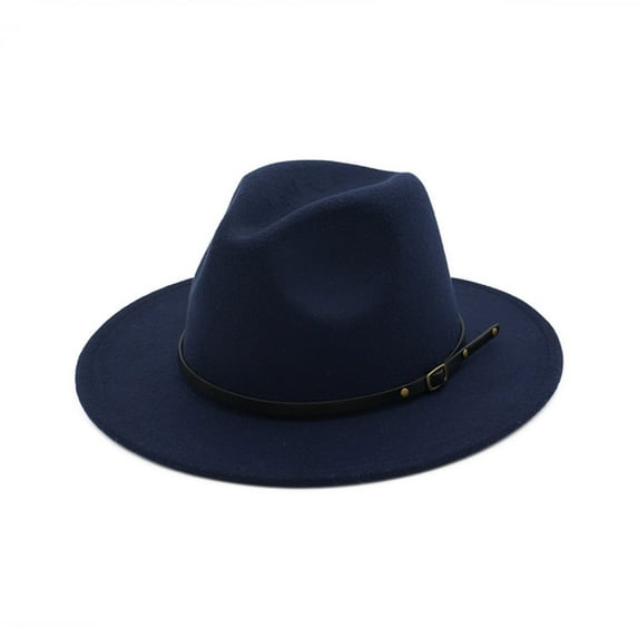 Baberdicy Cowboy Hat Women's Wool Felt Outback Hat Panama Hat Wide Brim Women Belt Buckle Fedora Hat Cowboy Hats for Women Men One Size