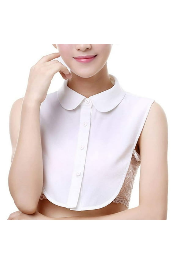 Detachable Shirt Collar - Cotton Blouse Accessory - False Dickey Style - Office Wear Essential - Washable - Detachable False Collar Blouse Dickey Collar Half Collar White,One Size