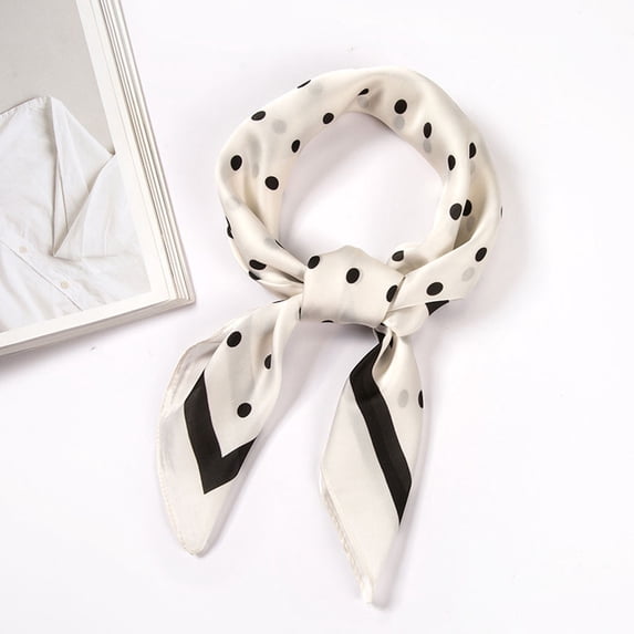 Baberdicy Dot Print Scarf, Professional Neckerchief Polka Dot Silk Scarf – 7 Cm Square for Neck & Hair, Women's Scarf 7 X7 Cm