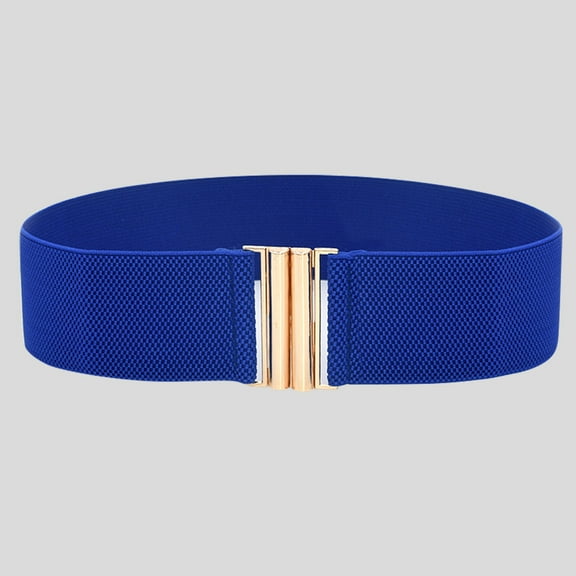 Baberdicy Dress Sash Belt, Blue Wide Women Fashion Belts Lady Elastic Waist Stretch Belt Dress Wide Buckle Belt One Size