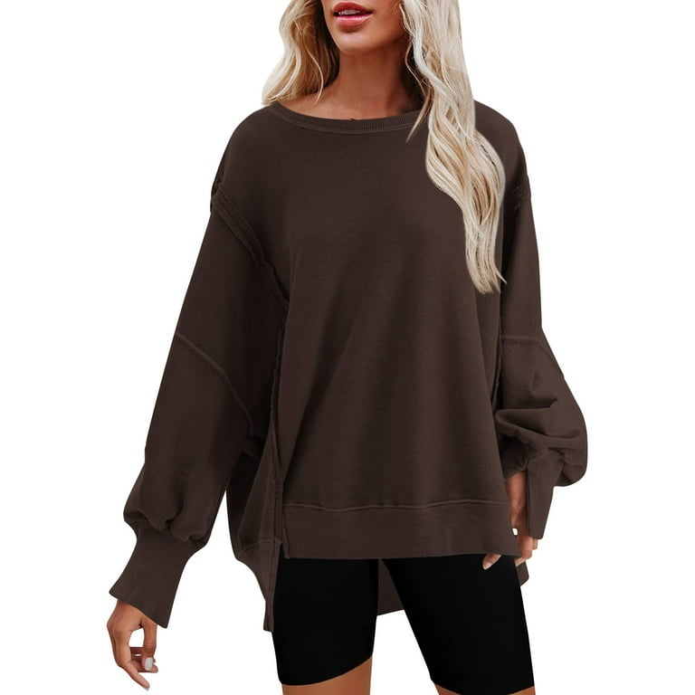 Baberdicy Drop Shoulder Sweatshirt Womens Oversized Crewneck Baberdicy Drop Shoulder Sweatshirt Womens Oversized Crewneck