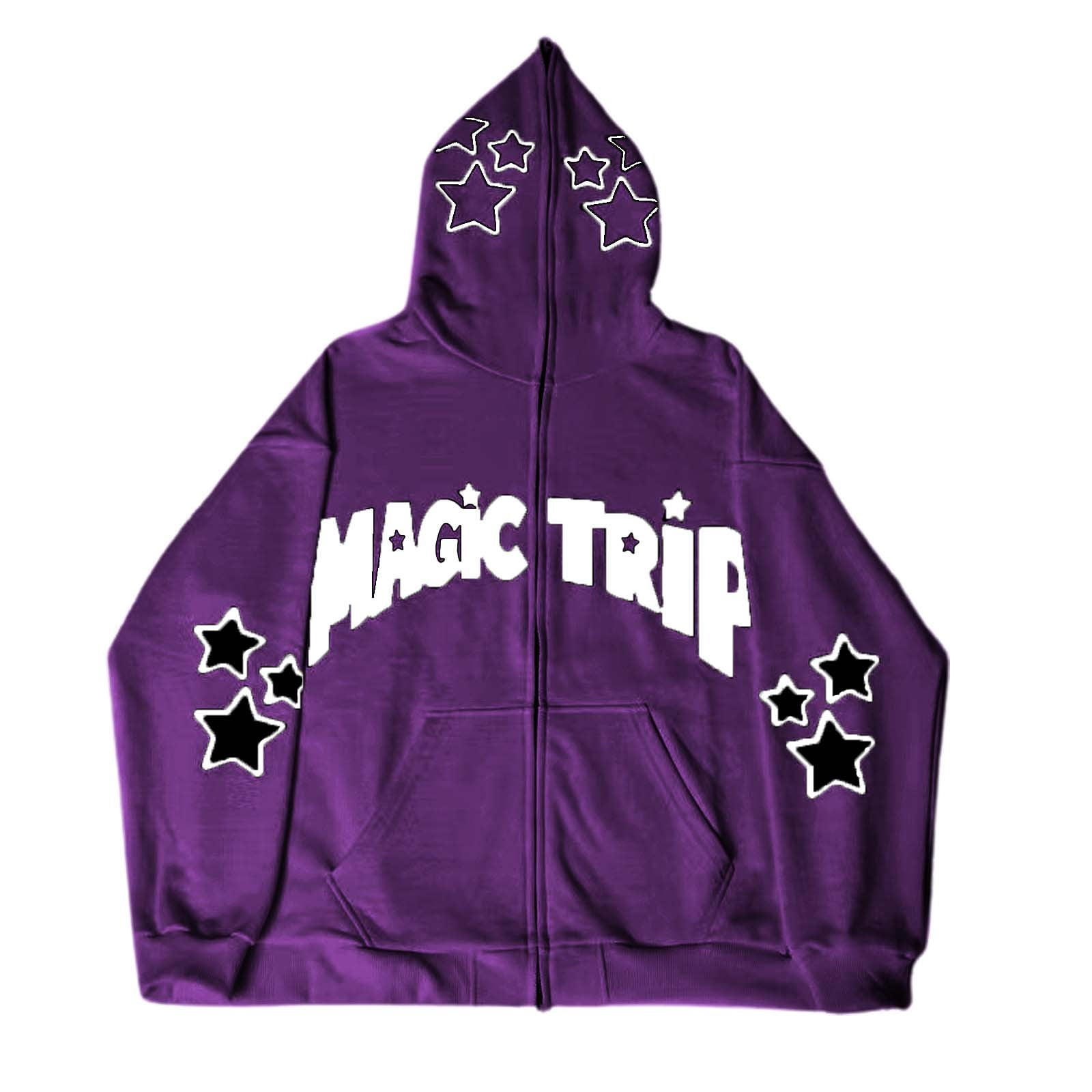 Baberdicy Essentials Hoodie Hoodie Women Men Zip up Aesthetic Hoodies Casual Vintage Oversized Pullover Sweatshirt Jacket Hoodies for Women Purple Walmart