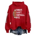 thumbnail image 1 of Baberdicy Essentials Hoodie Women's Long Sleeved Loose Fitting Sorry Can'T Football Bye Printed Hoodie with Pockets Hoodies for Women Red, 1 of 4
