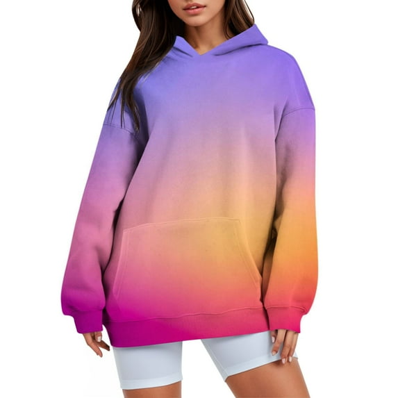 Baberdicy Essentials Hoodie Womens Oversized Sweatshirts Fleece Hoodies Long Sleeve Shirts Pullover Fall Clothes with Pocket Hoodies for Women Hot Pink