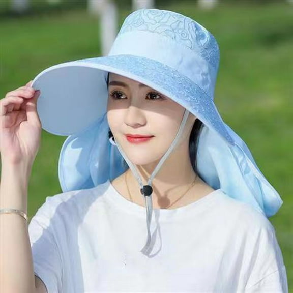 Baberdicy Face Cover Sun Hat, Sun Hat Women's Uv Face Shield Hat – Adjustable for Cycling & Outdoor Sports, Blue, One Size