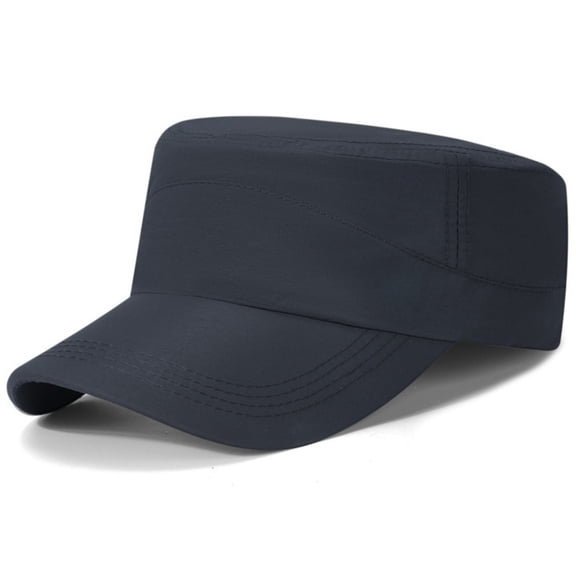 Baberdicy Flat Cap Men, Adjustable Flat Top Cap for Men And Women, Unisex Base Baseball Cap with Leather Label, Lightweight Breathable Sun Hat for Four Seasons Outdoor Navy