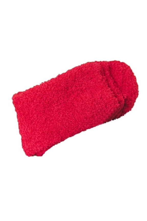 Fleece Over The Knee Socks for Women, Plush Thigh Highs, Cozy Lounge Leg Warmers, Ideal for Women Lounging at Home, Sleeping in Cold Weather, Relaxing Red
