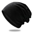 thumbnail image 1 of Baberdicy Fleece Lined Beanie, Solid Color Hat Knitted Soft Men's And Women's Beanie, Autumn Winter Fleece Lined Baseball Caps, Lightweight Slouch Style for Cold Weather Black, 1 of 2