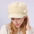 thumbnail image 1 of Baberdicy Fleece Lined Beret with Brim, Winter Baseball Cap Style Beanie, Warm Hat for Women, Ideal for Women Cold Weather Fashion, Casual Winter Wear Beige, 1 of 9