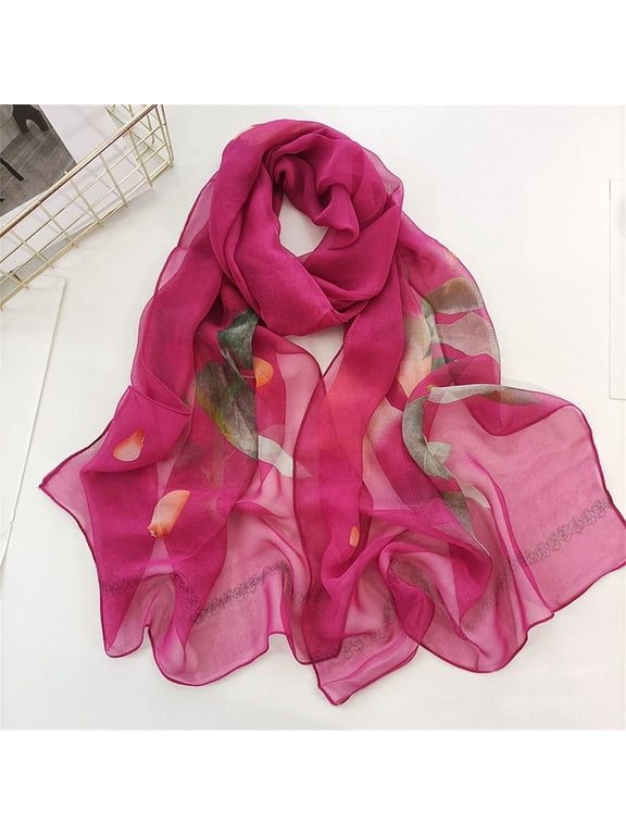 Lightweight Wrap, Hot Pink Scarfs for Women Lightweight Print Pattern Scarf Shawl Fashion Scarves Shawls And for Spring One Size