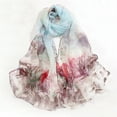 thumbnail image 1 of Baberdicy Floral Print Scarf, Women's Scarf Scarfs for Women Lightweight Print Pattern Scarf Shawl Fashion Scarves Shawls And for Spring, Sky Blue, One Size, 1 of 3