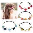 thumbnail image 1 of Baberdicy Flower Crown Headband for Women Girls, Small Rose Daisy Hair Wreath, Festival Bridal White Universal Fit, 1 of 3
