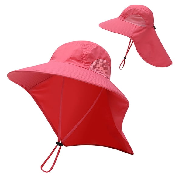 Baberdicy Foldable Sun Hat, Men's Hat Foldable Fishing Hat – Wide Brim for Hiking, Kayaking & Travel | Upf 5 | Adjustable Chin Cord | Unisex, Watermelon Red, One Size