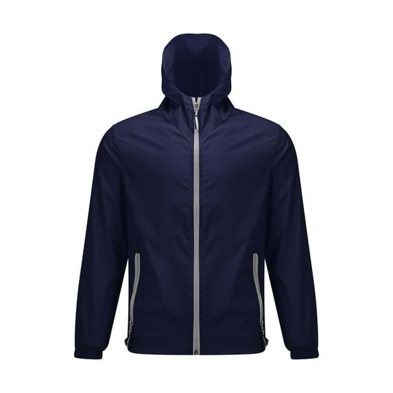 Baberdicy Gentleman Jacket Summer and Autumn Men and Women's Lightweight Windproof and Sunscreen Clothing with Fluorescent Zippers Plus Size Tops Navy