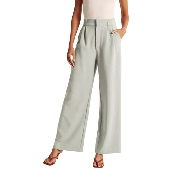 Baberdicy Girl Casual Pants Women Wide Leg Pants for Women Work Business Casual High Waisted Dress Pants Flowy Trousers Office Wide Leg Pants Mint Green