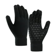 Baberdicy Gloves Cuff Winter Screen for Men Women Gloves Slip Gloves Upgraded Knit Soft Thermal Elastic Women Gloves Gloves for Cold Weather Black Unisex