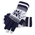 thumbnail image 1 of Baberdicy Gloves and Fashionable Men's Mobile Women's Knitted Gloves with Screen Gloves Thick and And Adult Printing Winter Warm Phone Snowflake Creative Gloves Gloves for Cold Weather Navy, 1 of 5