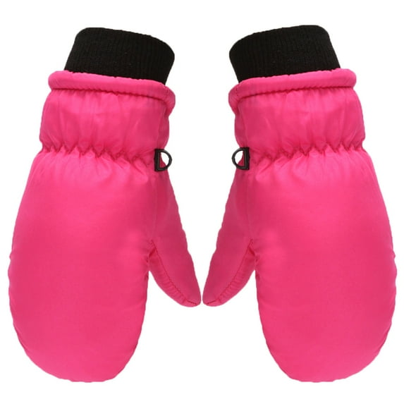 Baberdicy Gloves Windproof S/M/L Size Winter Warm Boys Outdoor Skating Snow Kids Ski Girls Gloves Snowboarding Kids Gloves Mittens Gloves for Cold Weather Hot Pink