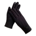 thumbnail image 1 of Baberdicy Gloves Women Autumn Winter Keep Warm Screen Thin Gloves Cycling Drive Fashion Elegant Letter Mark Windproof Gloves for Cold Weather Black, 1 of 4