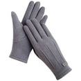thumbnail image 1 of Baberdicy Gloves Women Autumn Winter Keep Warm Screen Thin Gloves Cycling Drive Fashion Elegant Letter Mark Windproof Gloves for Cold Weather Grey, 1 of 4