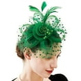 thumbnail image 1 of Baberdicy Women's Fascinator - Feather Flower Headband - Wedding/Church Hat - Cocktail Party Hair Clip - Elegant Mesh Design - Gift Ready Green,One Size, 1 of 2