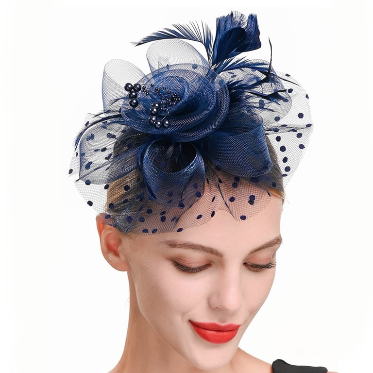 Fascinator Hat Headband Wedding Cocktail Mesh Feathers Hair Clip Floral Elegant Kentucky Derby Outfits Women main image 2