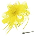 thumbnail image 1 of Baberdicy Women's Fascinator - Feather Flower Headband - Wedding/Church Hat - Cocktail Party Hair Clip - Elegant Mesh Design - Gift Ready Yellow,One Size, 1 of 3