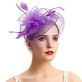 thumbnail image 1 of Baberdicy Hair Clips Hats for Women Fascinators Womens Pillbox Flower Hat for Tea Party Cocktail Wedding Church Fascinators Hats for Women Purple, 1 of 1