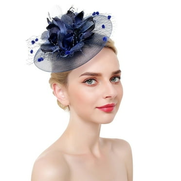 Baberdicy Hair Clips Hat for Women Feather Tea Party Bridal Wedding ...