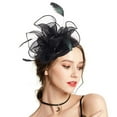 thumbnail image 1 of Baberdicy Hair Clips Women's Solid Mesh Headdress Hair Accessories Fascinators Hats for Women Black, 1 of 2