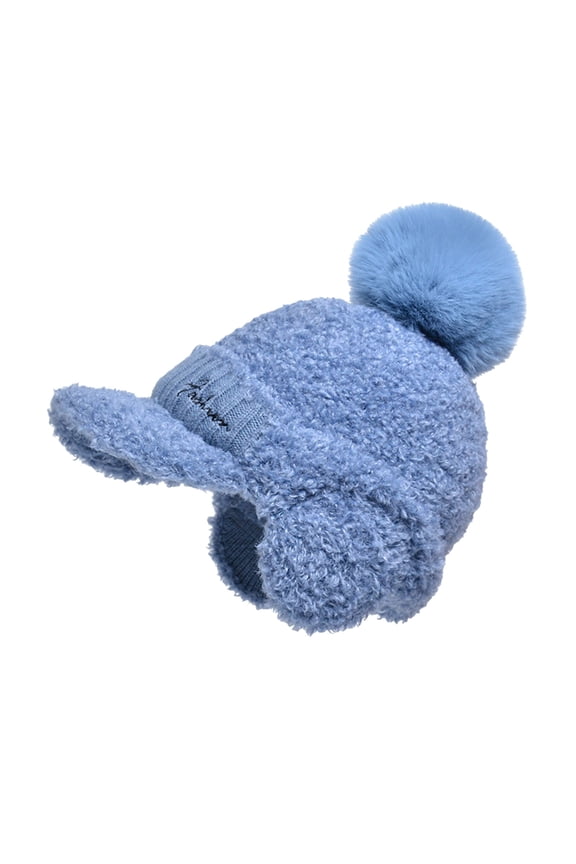 Hat Big Deal Women Letter Knitting Wool Cap Winter Warm Hat Ear Protection Baseball Cap Plush Thickened Wool Ball Cap Clearance!