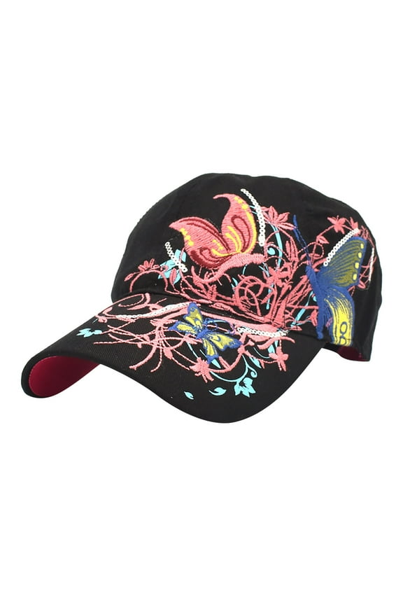 Hat Big Deal Women's Hat Butterfly Embroidery Baseball Cap Duck Cap Fashion Trend Sun Visor Clearance!